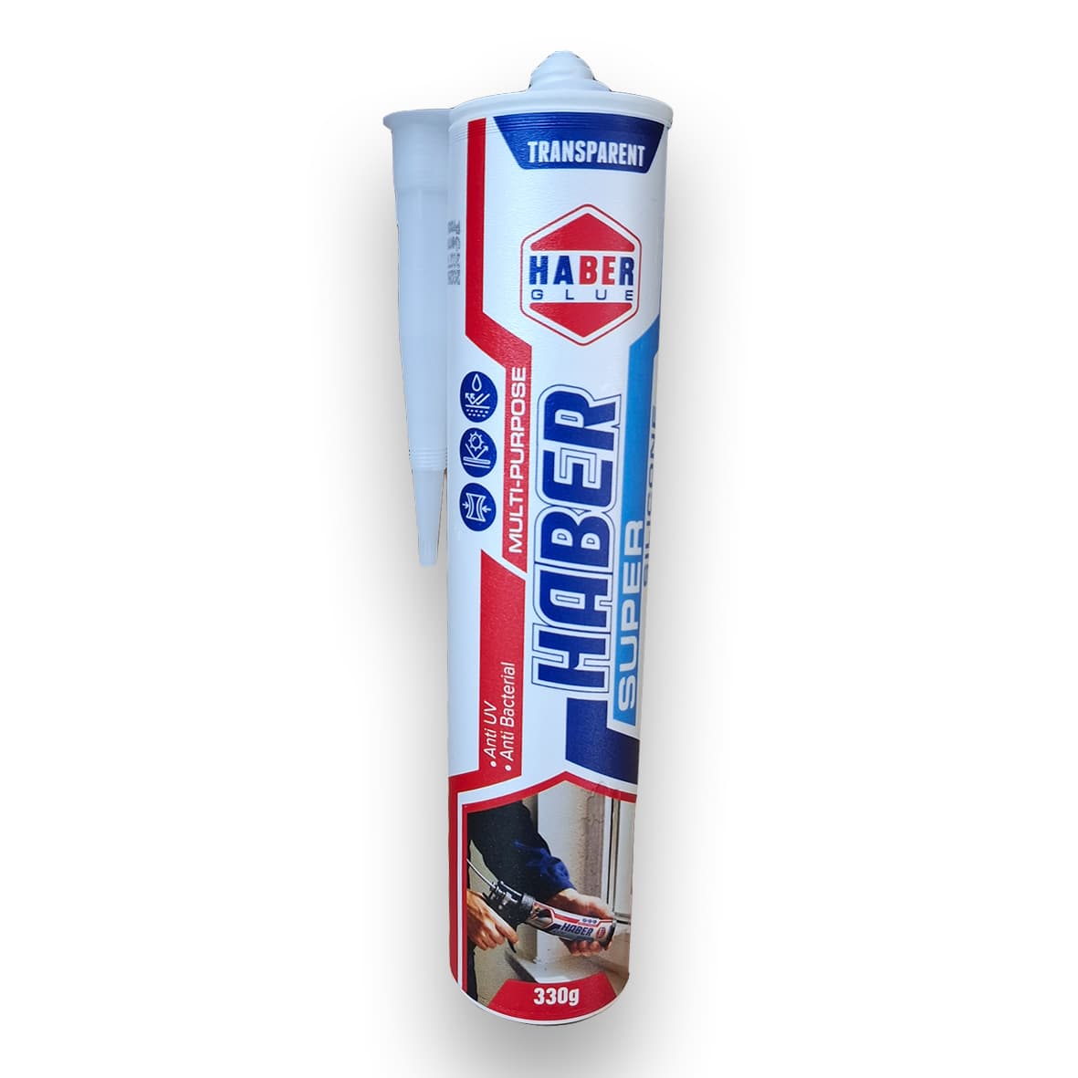 چسب آکواریوم شفاف برند هابر 330 گرم
