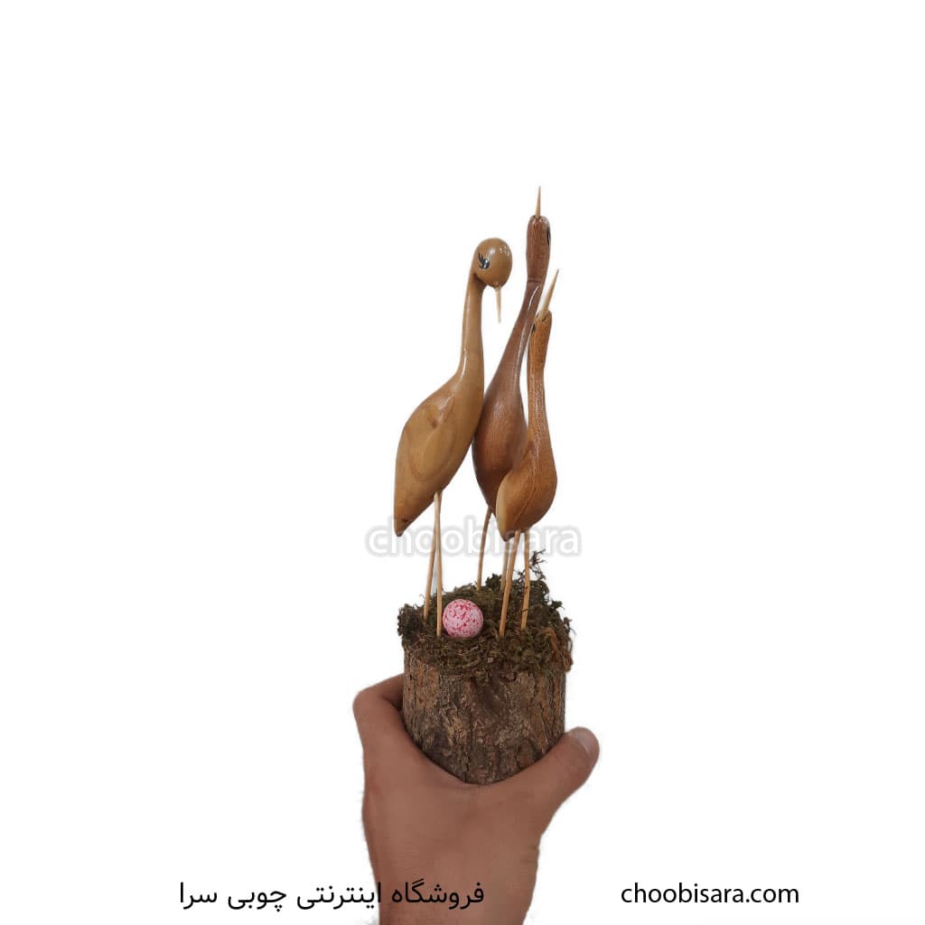 مجسمه سه مرغ دریایی چوبی کد 362 — تصویر ۲