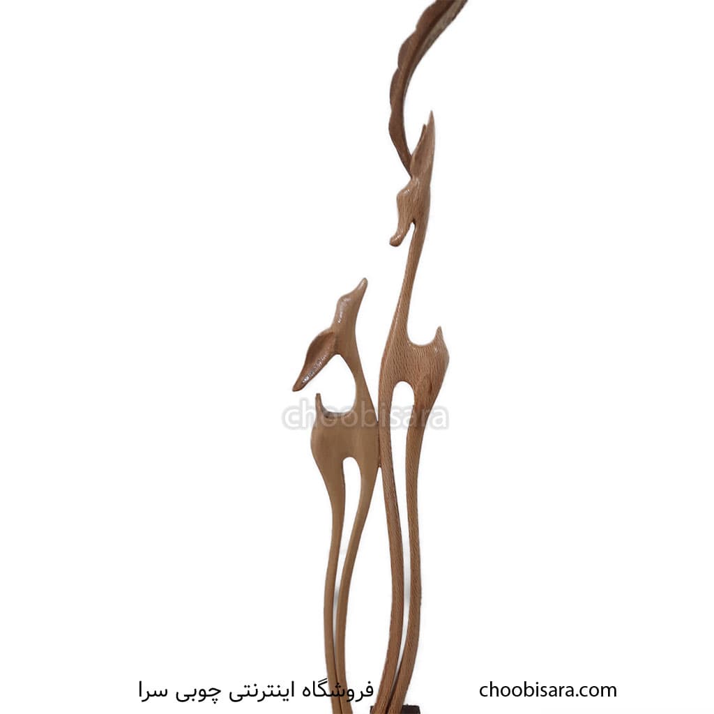 مجسمه آهو با جفت چوبی 45 سانتی کد 361 — تصویر ۳