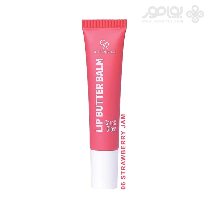 بالم لب تیوبی گلدن رز CARE & GLOSS شماره 06 رنگ STRAWBERRY JAM