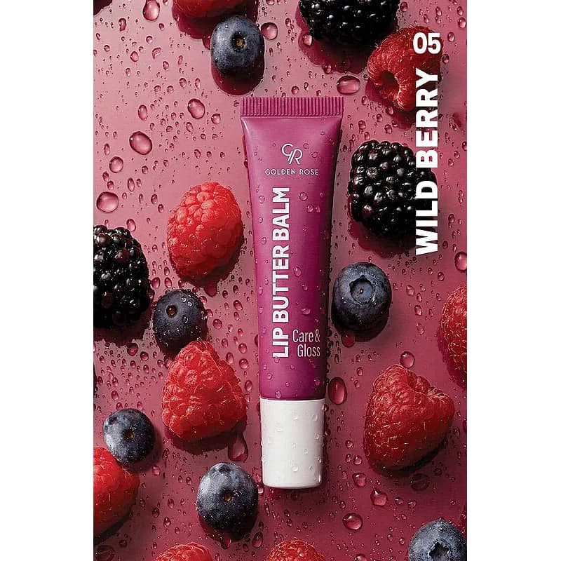 بالم لب تیوبی گلدن رز CARE & GLOSS شماره 05 رنگ WILD BERRY — تصویر ۴