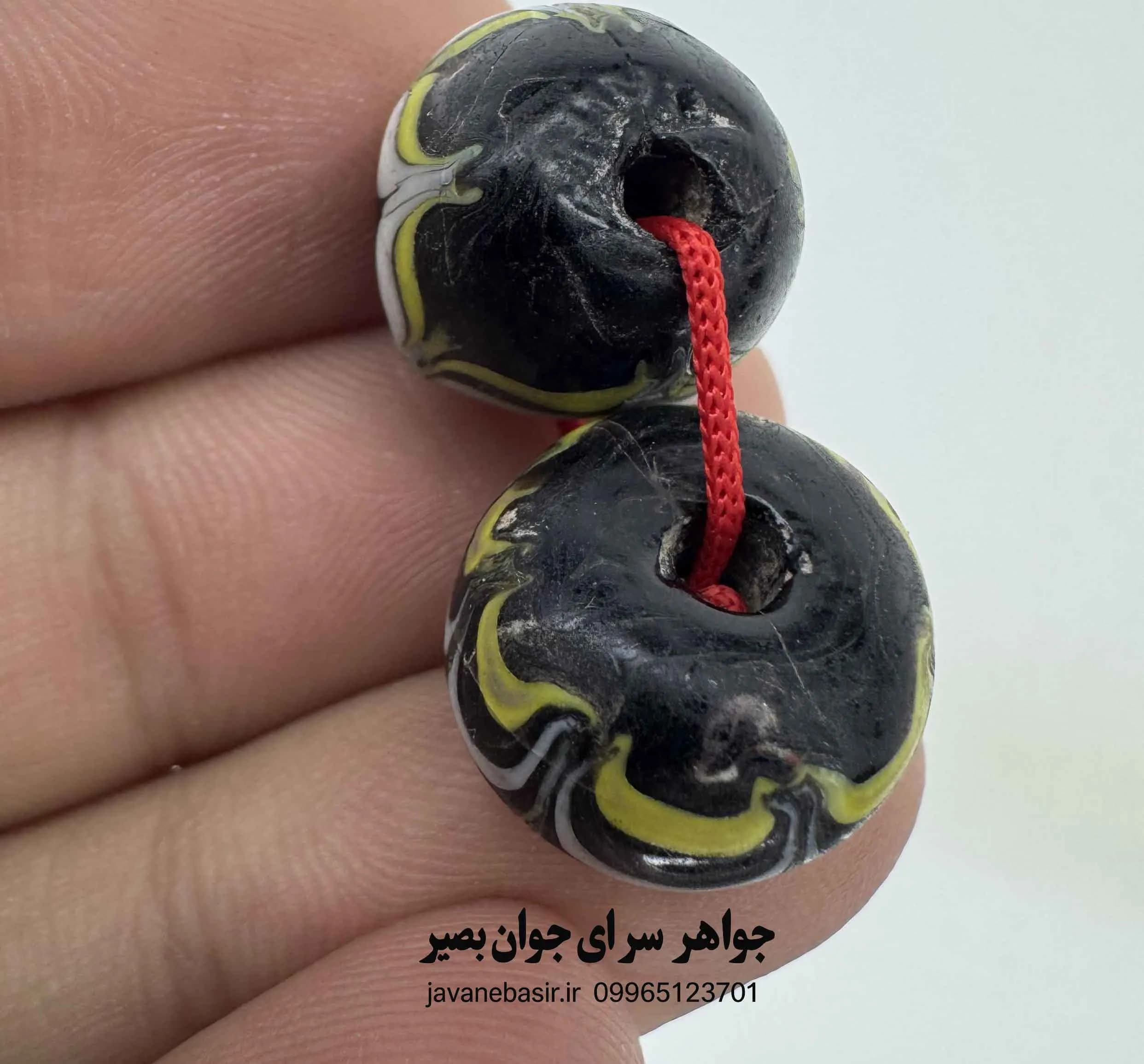 جفت مهره چیتو با نقشهای ظریف هنری؛ درخشش و ظرافتِ بیمانند — تصویر ۲