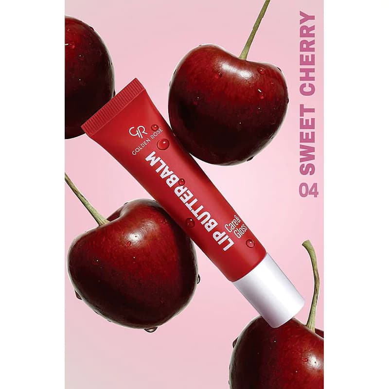 بالم لب تیوبی گلدن رز CARE & GLOSS شماره 04 رنگ SWEET CHERRY — تصویر ۵