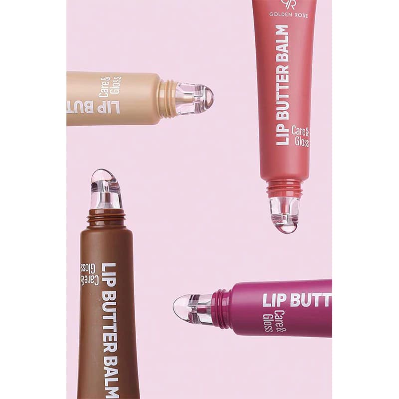 بالم لب تیوبی گلدن رز CARE & GLOSS شماره 02 رنگ CAPPUCCINO — تصویر ۵