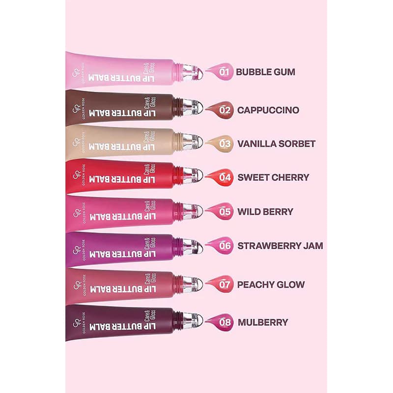 بالم لب تیوبی گلدن رز CARE & GLOSS شماره 02 رنگ CAPPUCCINO — تصویر ۷