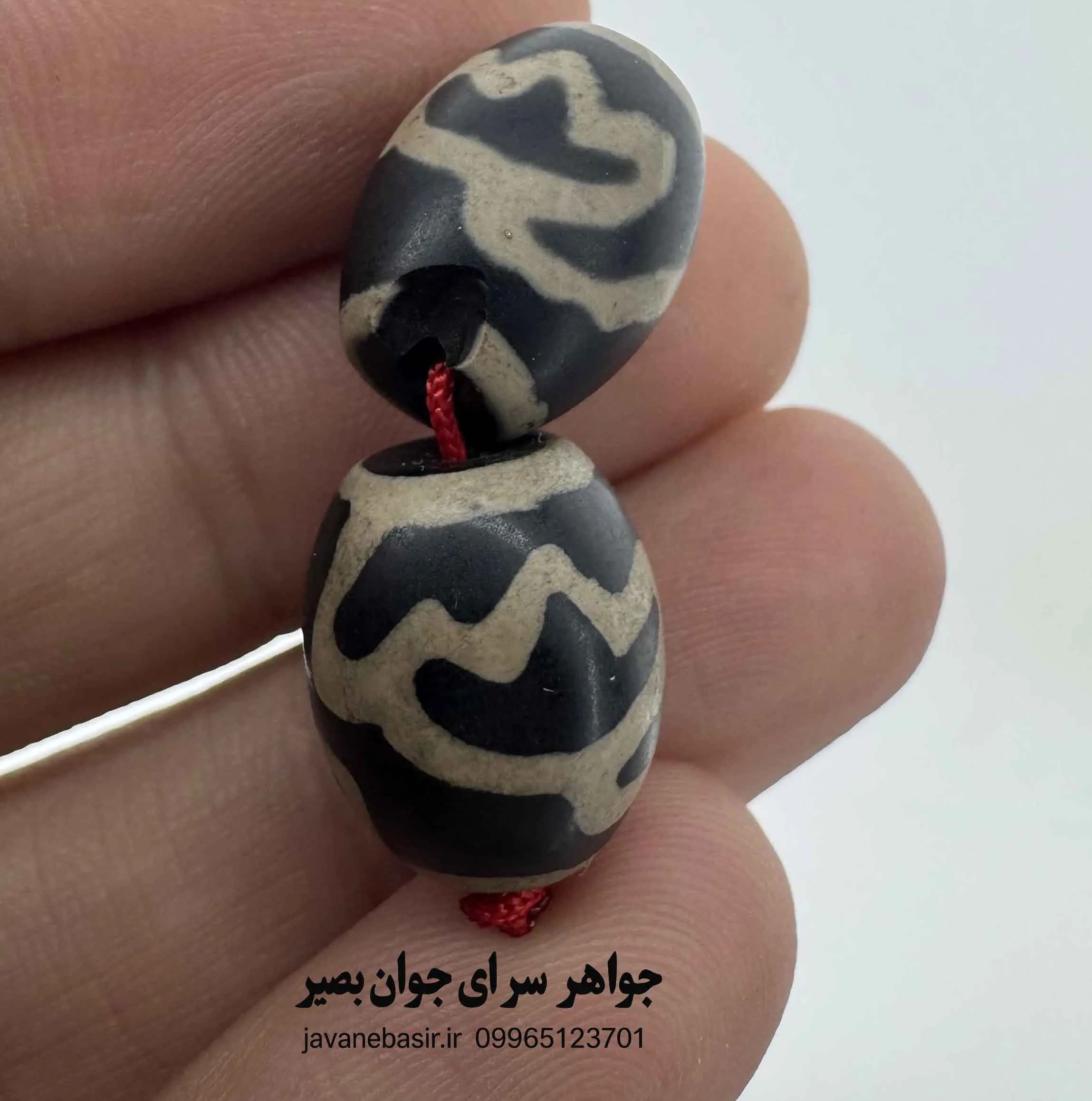 جفت مهره بودایی با نقش چشمِ طبیعت؛ نماد بصیرت و مشاهده
