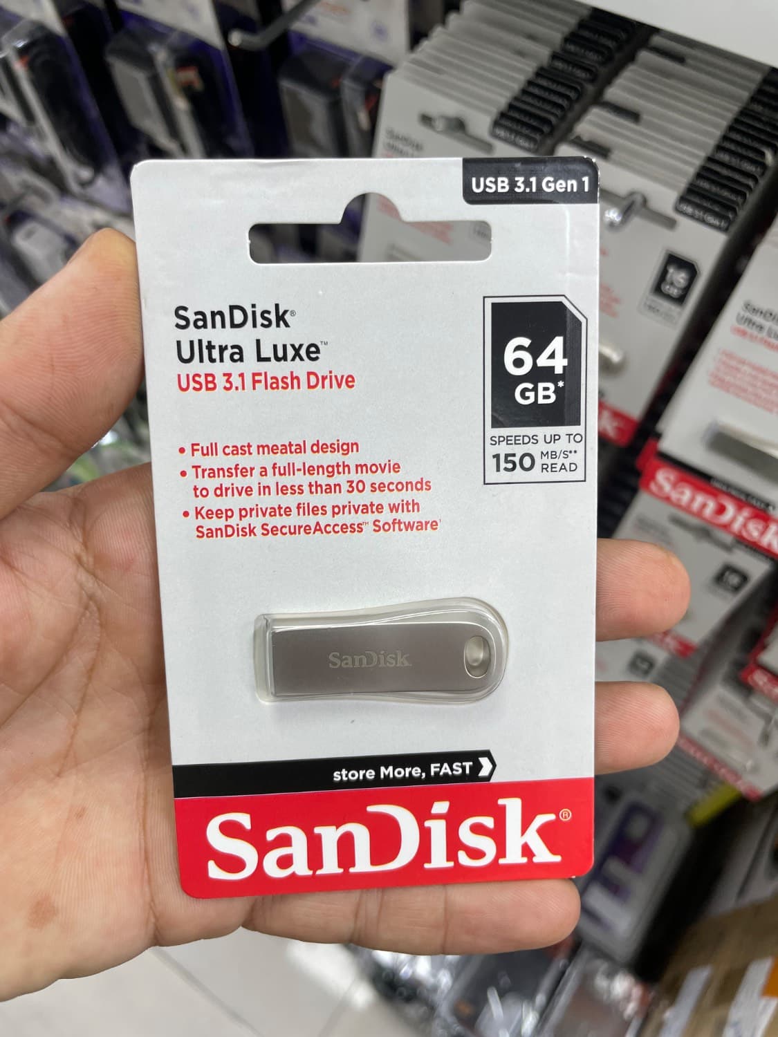فلش مموری سن‌دیسک آلترا لوکس USB 3.1 | SanDisk Ultra Luxe با گارانتی مادام العمر بصورت عمده و تک — تصویر ۶