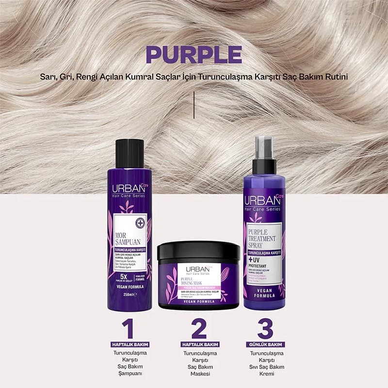 شامپو ضد زردی اربن کر PURPLE TONING حجم 250 میل — تصویر ۳