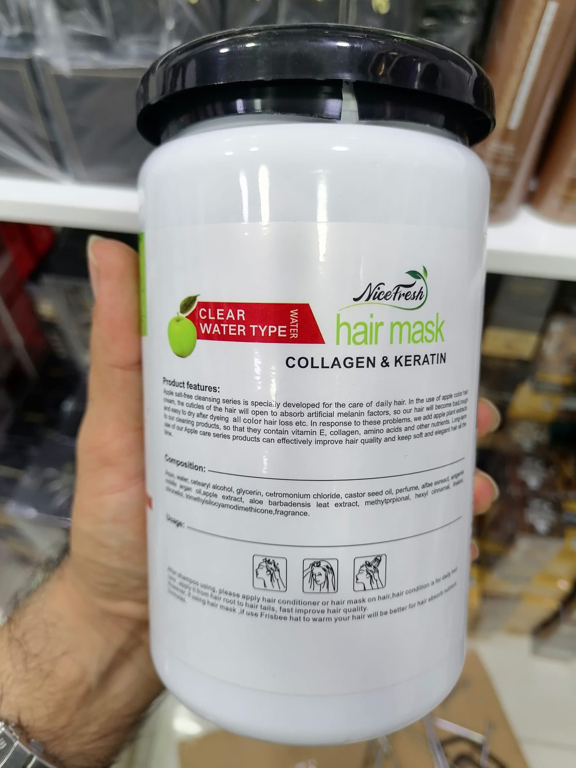 ماسک مو سیب کلاژن و کراتین نایس فرش NiceFresh Apple – ۱۰۰۰ میلی‌لیتر **اورجینال (عمده و تک) — تصویر ۴