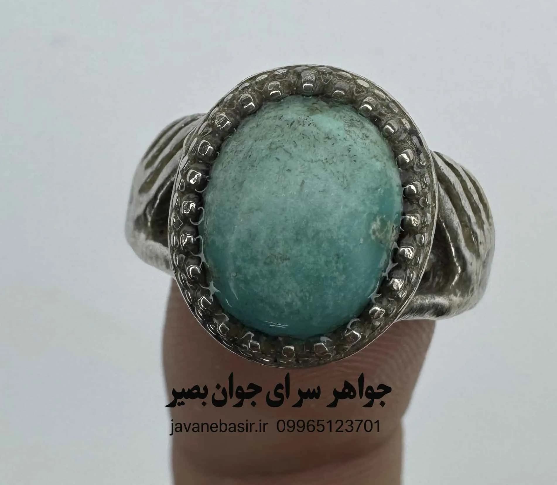 انگشتر فیروزه با رکاب دست دلبر | طبیعت در انگشتر