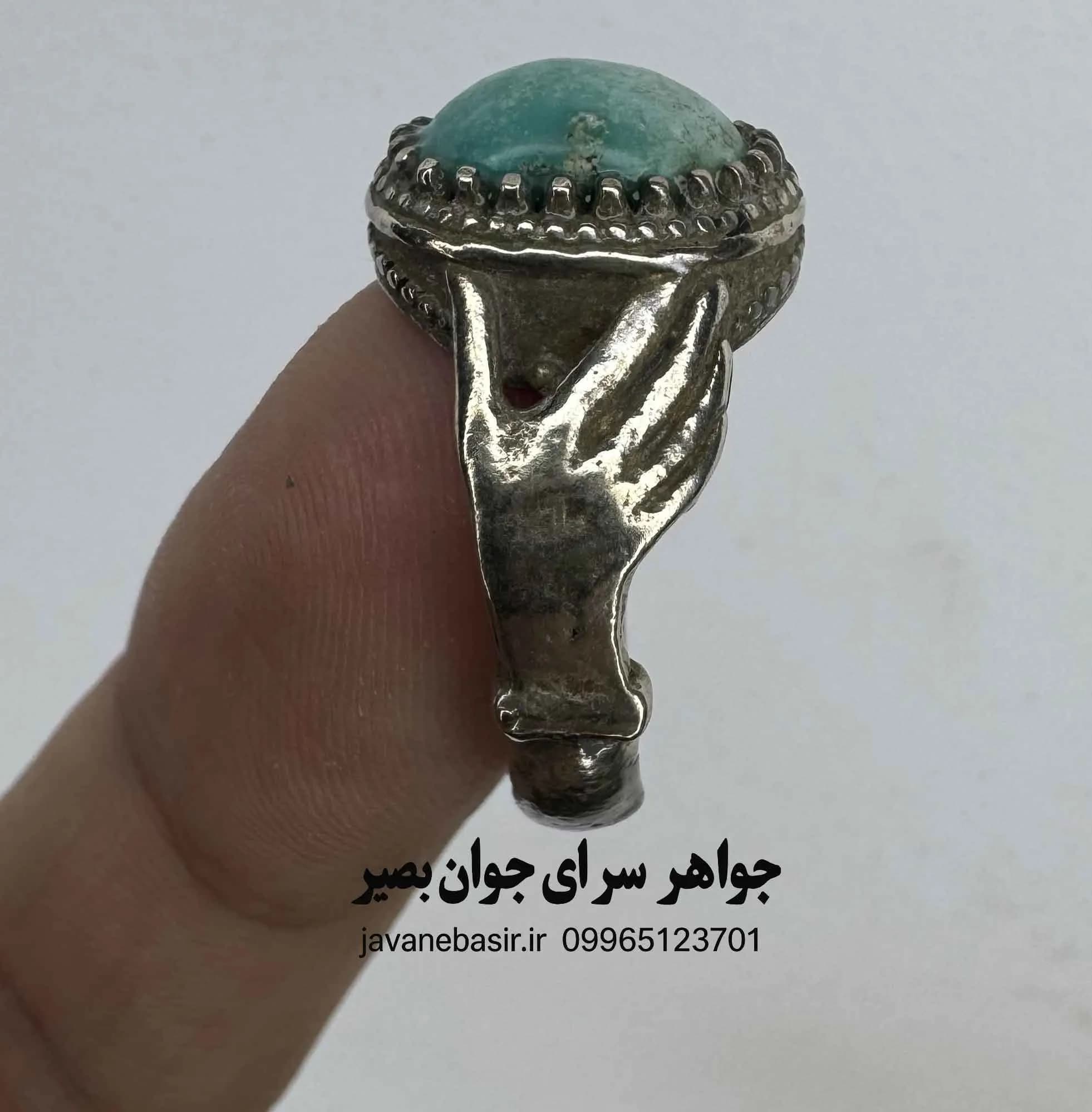انگشتر فیروزه با رکاب دست دلبر | طبیعت در انگشتر — تصویر ۲
