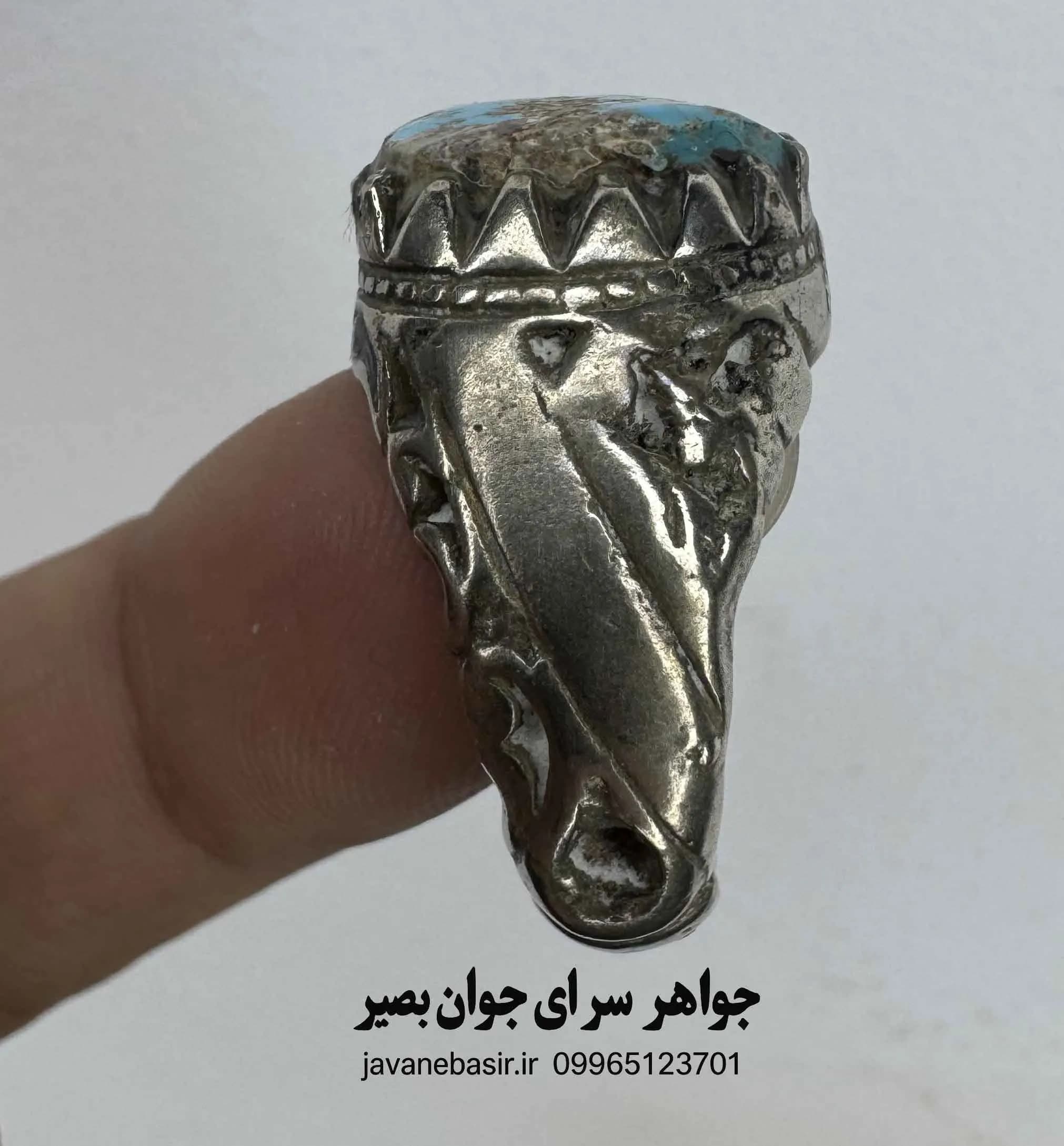 انگشتر فیروزه با تراش نامنظم | زیبایی در نقص — تصویر ۲