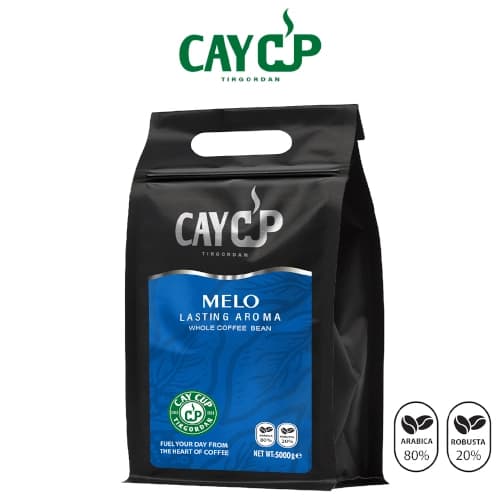 دانه قهوه 20% روبوستا 80% عربیکا ملو کای کاپ 5 کیلوگرم