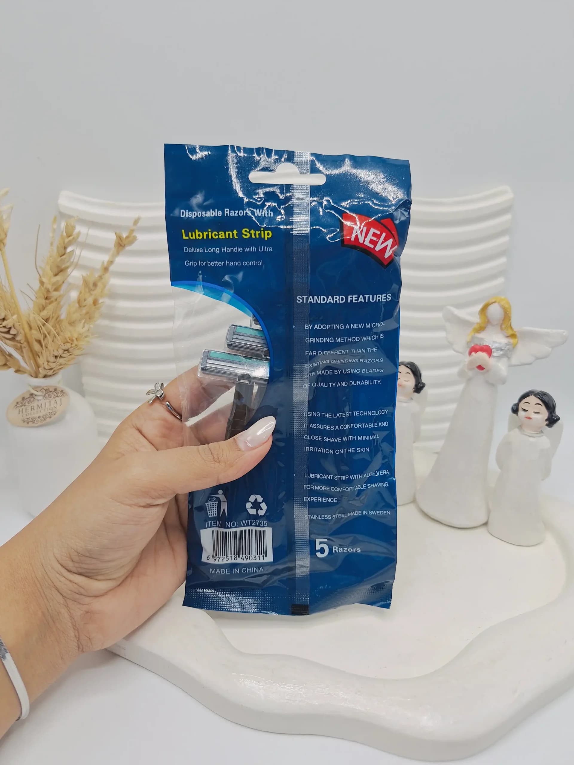 پک ژیلت 2 لبه بسته 5 عددی برند WETELLI — تصویر ۲
