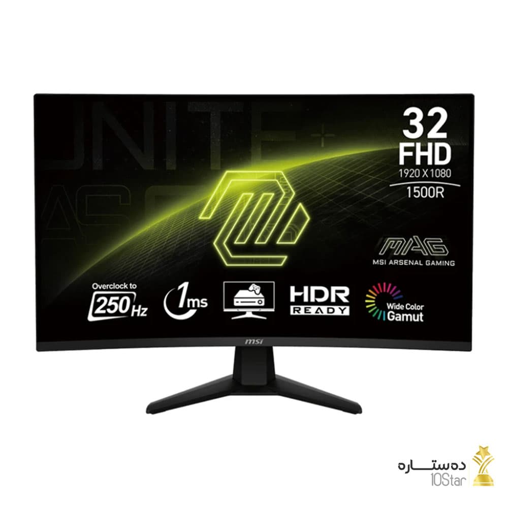 مانیتور گیمینگ ام اس آی MAG 32C6X سایز ۳۲ اینچ خمیده Full HD ۲۵۰ هرتز