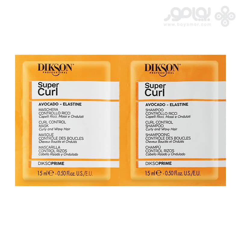 شامپو و ماسک مو ساشه ای موهای فر دیکسون پرایم SUPER CURL