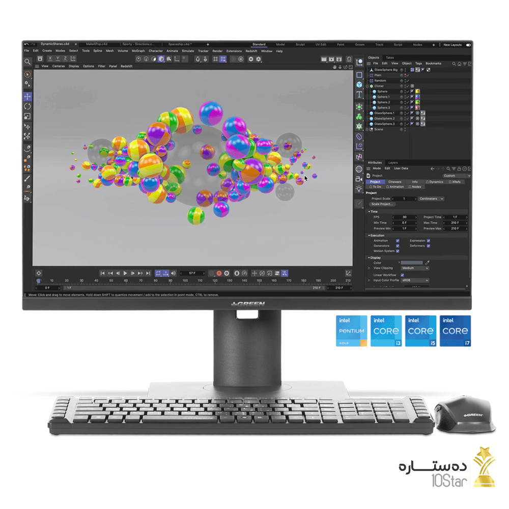 کامپیوتر همه کاره (All In One) 23.8 اینچ گرین مدل GT624-I38S i3-12100/8GBDDR4/512GBSSD/UHD Graphics 730 — تصویر ۶