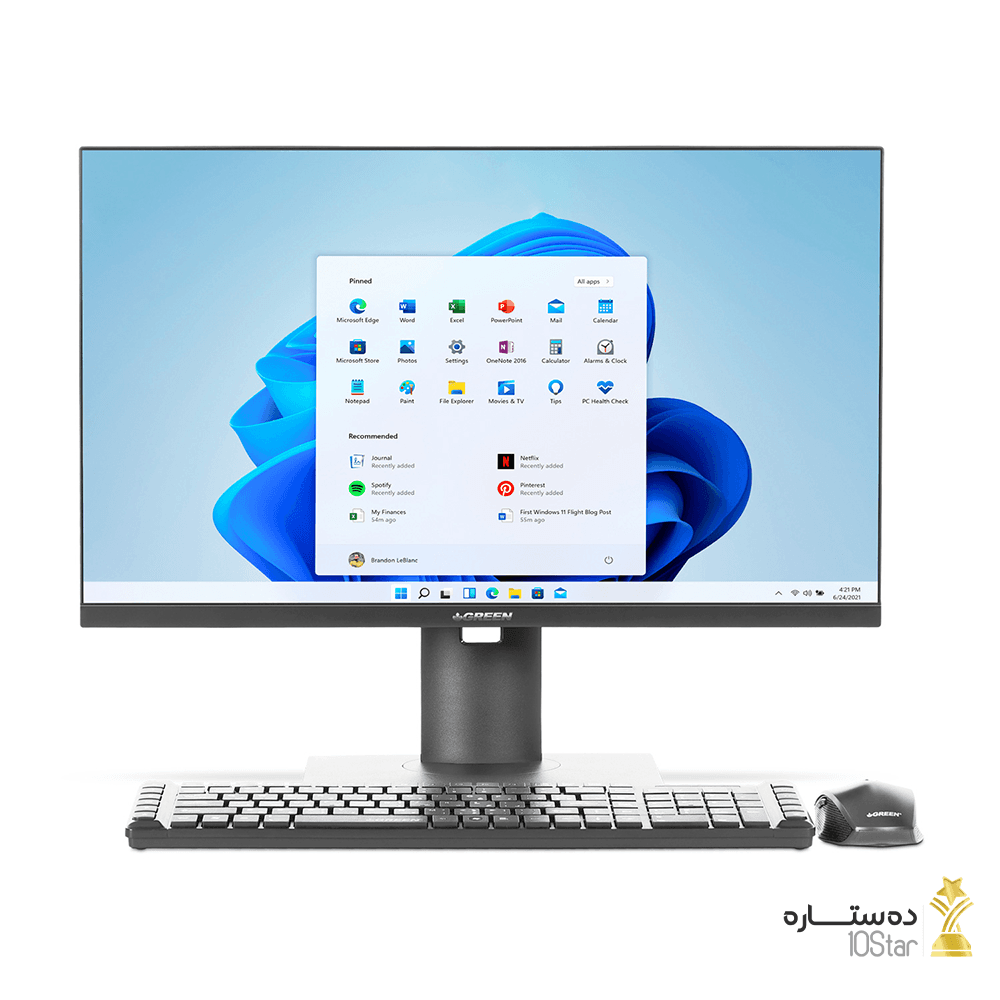 کامپیوتر همه کاره (All In One) 23.8 اینچ گرین مدل GT624-I38S i3-12100/8GBDDR4/512GBSSD/UHD Graphics 730