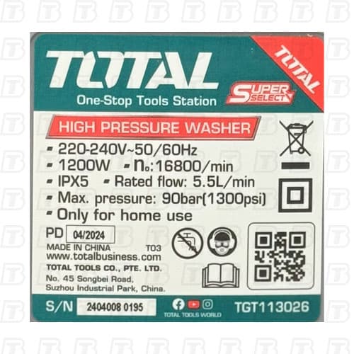 مینی کارواش 90 بار توتال مدل TGT113026 — تصویر ۶