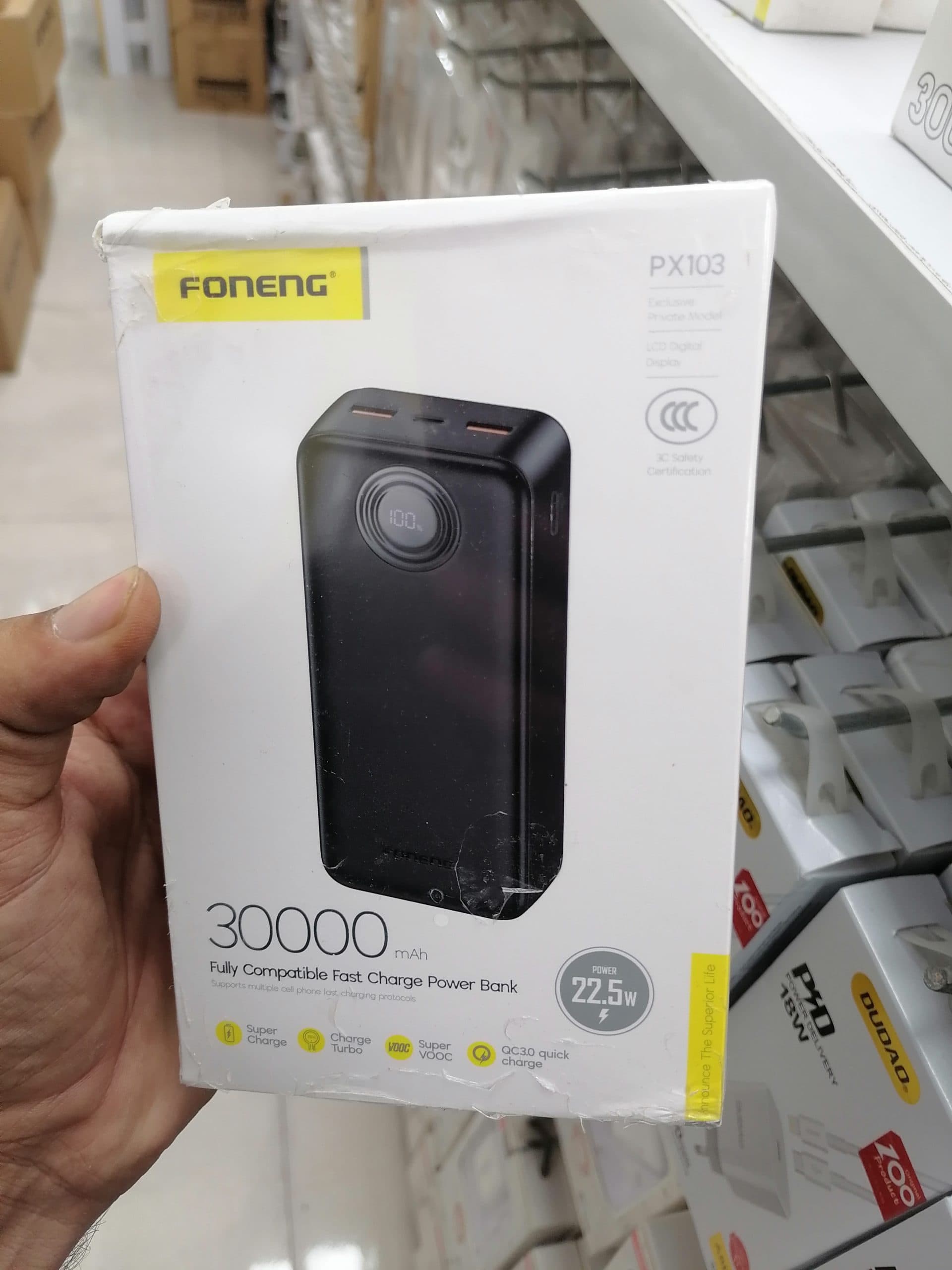 پاوربانک فست شارژ 30000 میلی آمپر برند فوننگ(foneng) مدل PX103 اورجینال (عمده و تک)