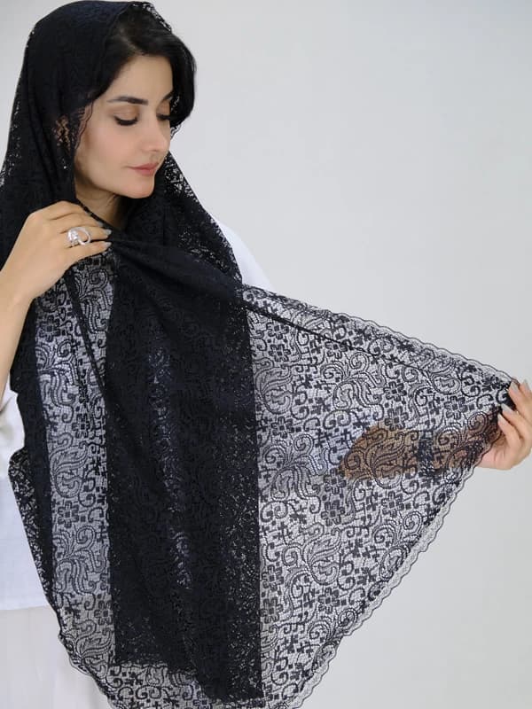 شال گیپور توری طرح گل مدل 3066