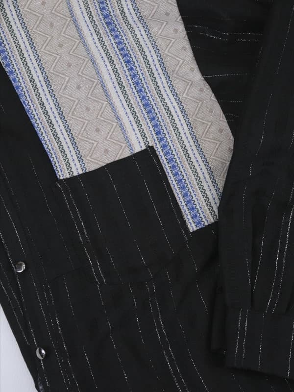 شومیز دو رنگ ترکیبی مشکی مدل 10426 — تصویر ۶