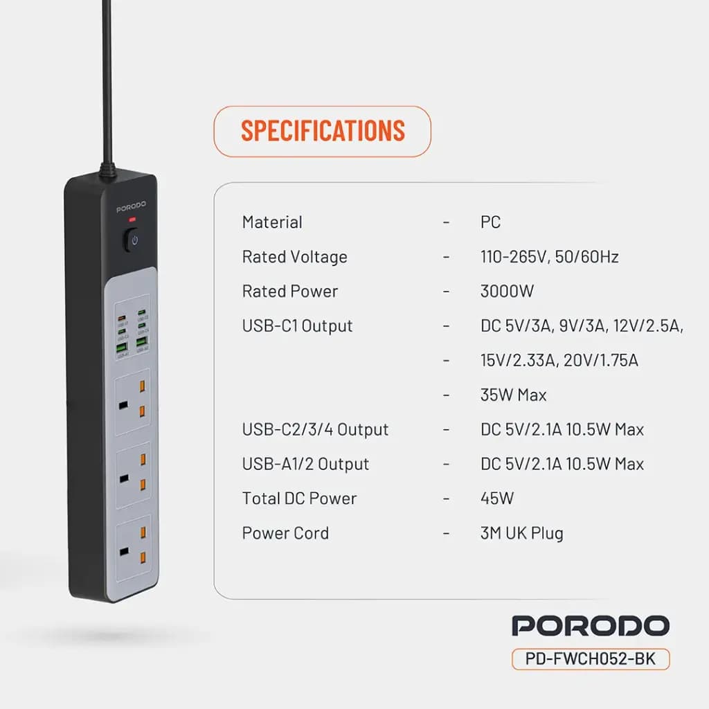 چندراهی برق هوشمند پرودو مدل PD-FWCH052 ظرفیت 3000 وات — تصویر ۳