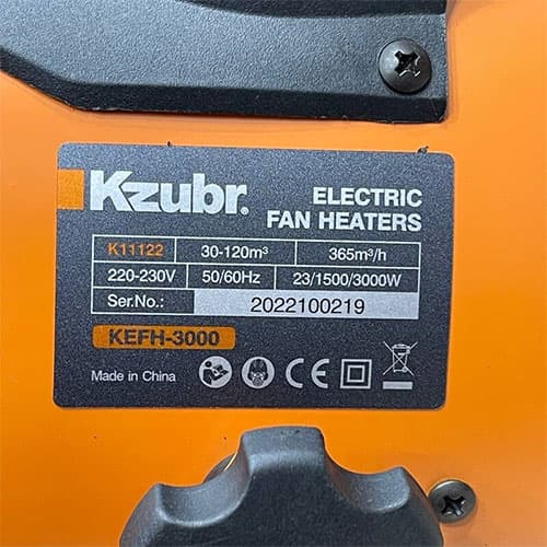 بخاری برقی 3000 زوبر مدل KEFH-3000 — تصویر ۵