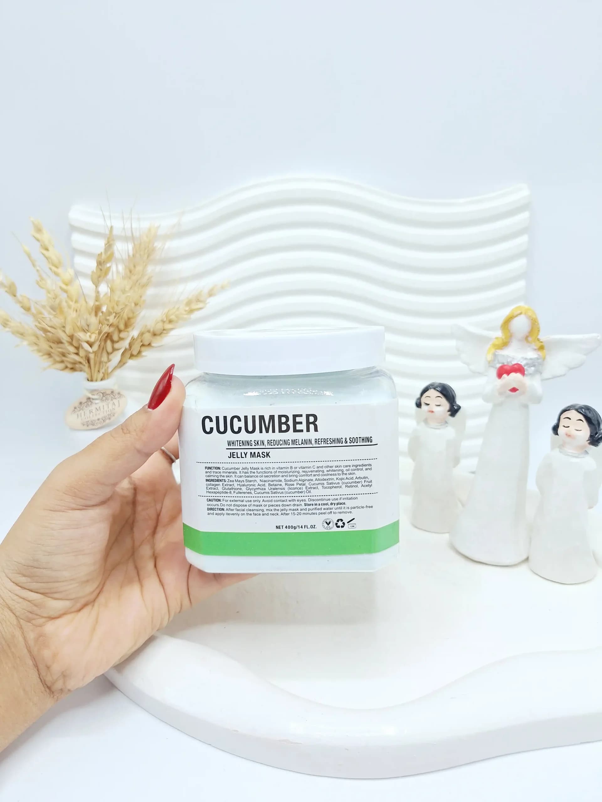 ماسک هیدروژلی خیار CUCUMBER دکتر مینایر 400 گرم | آبرسان عمقی و تسکین‌دهنده پوست