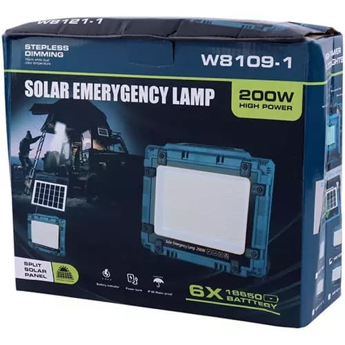 پروژکتور شارژی خورشیدی 200 وات مدل W8121-1 — تصویر ۷