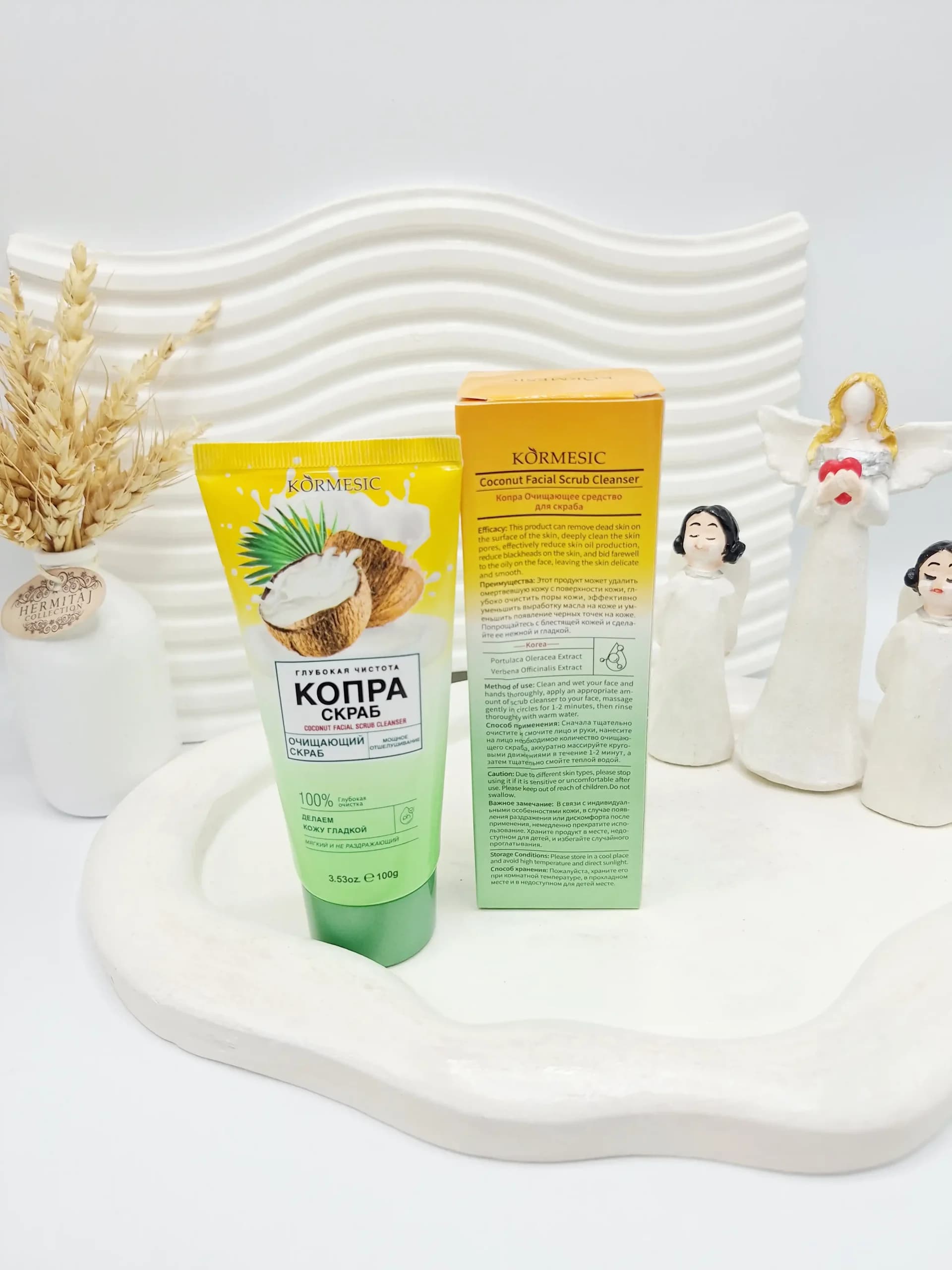 اسکراب شوینده صورت شیر و نارگیل کورمسیک مدل Deep Coconut Cleanse — تصویر ۲