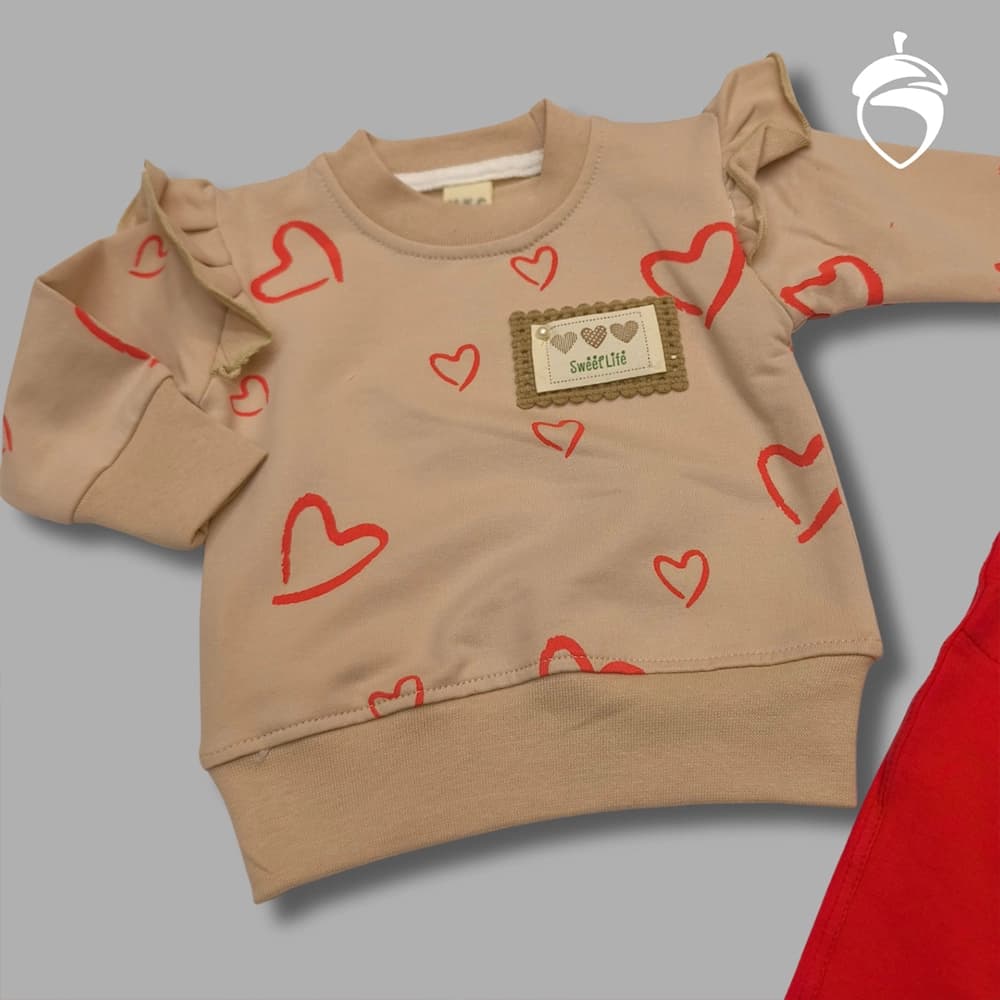 بلوز شلوار دخترانه نوزادی Heart pL — تصویر ۳