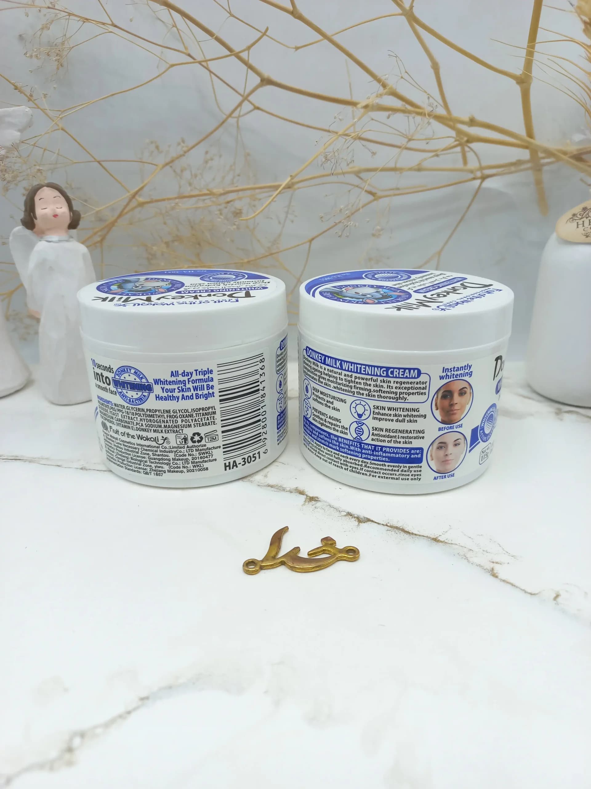 کرم کاسه ای سفید کننده و آبرسان قوی شیر الاغ وکالی ‏Wokali‏ (آبی) — تصویر ۲