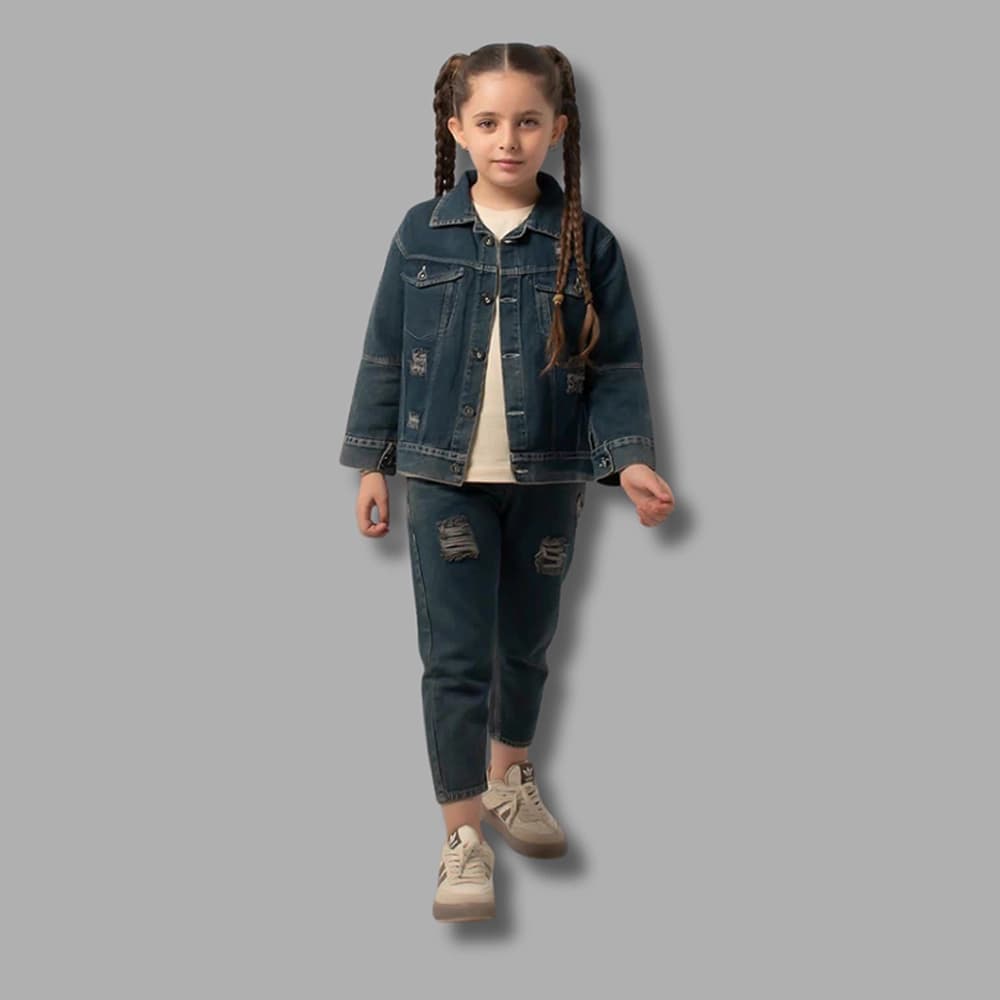 ست سه تیکه جین مام دخترانه پسرانه طرح BT
