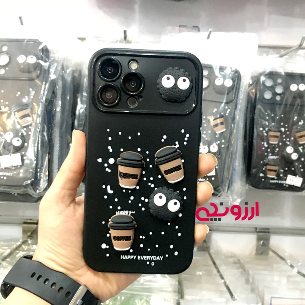 گارد آیفون 13pro هپل کافی طرح برجسته (کد125)