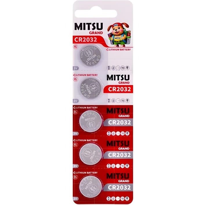 باتری سکه ای Mitsu مدل CR2032 بسته 5 عددی