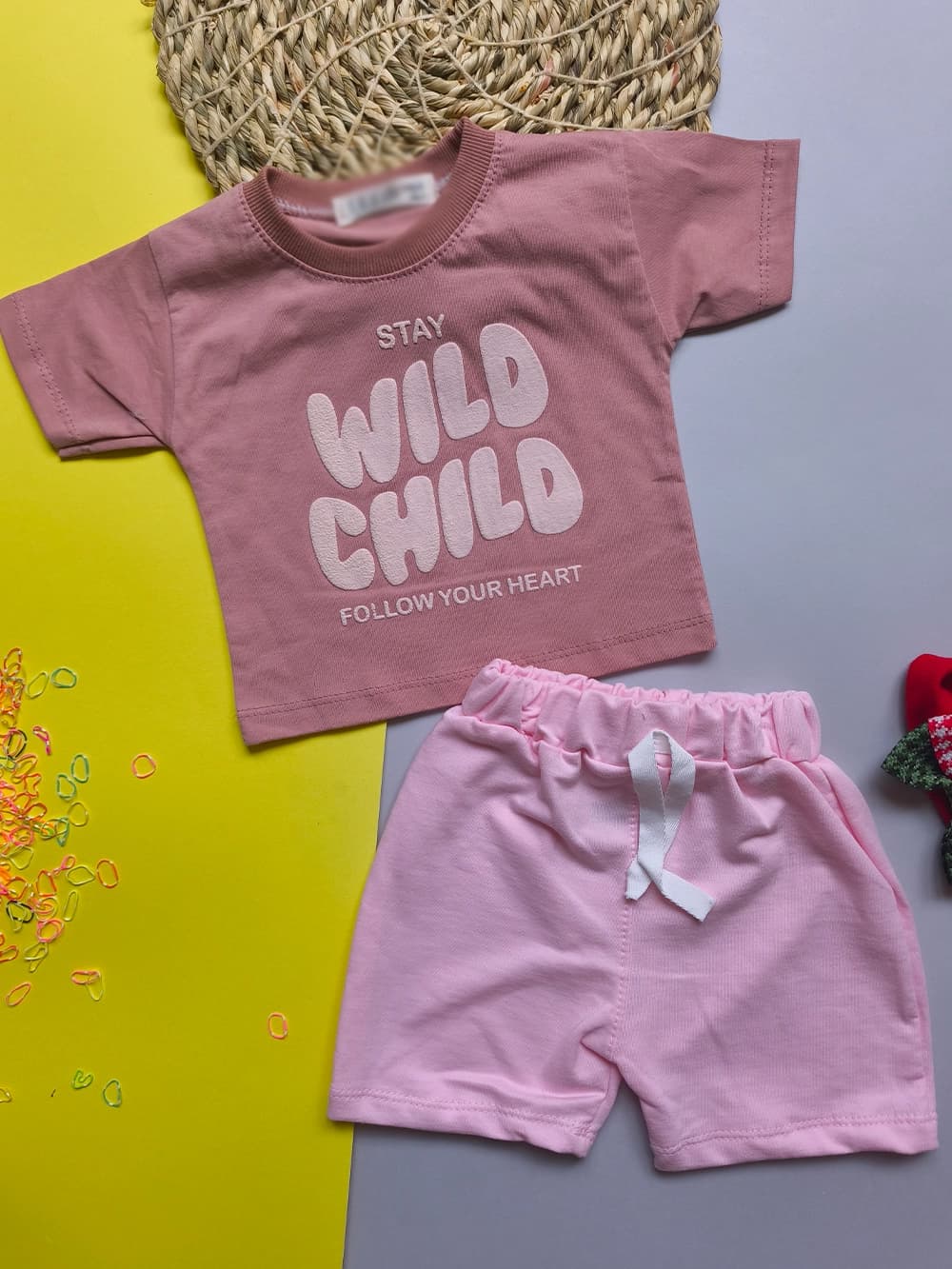 ست تیشرت و شلوارک دخترانه پسرانه طرح WILD — تصویر ۶