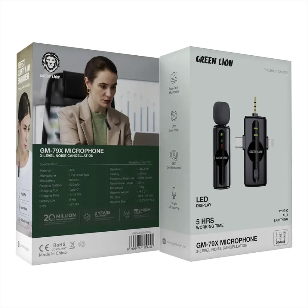 میکروفون سه کاره بی سیم گرین لاین Green Lion GM-79X