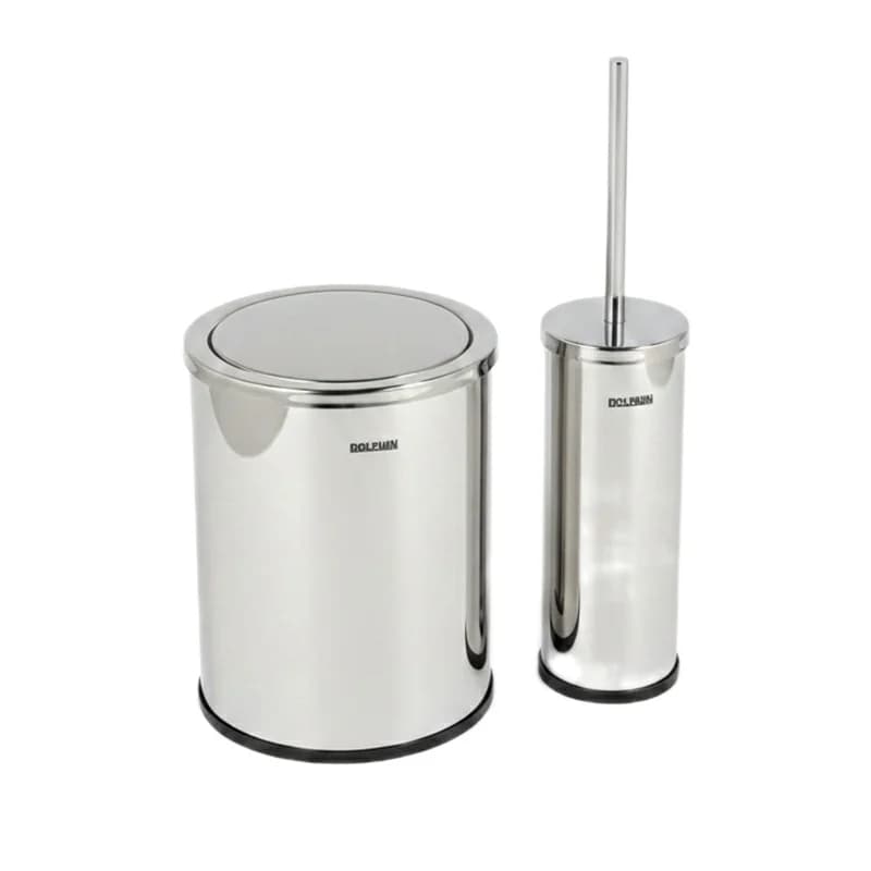 ست سطل زباله و فرچه دلفین مدل DRT-01