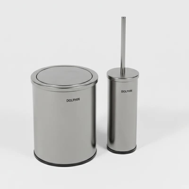 ست سطل زباله و فرچه دلفین مدل DRT-01 — تصویر ۲