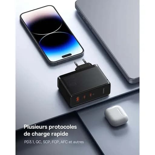 شارژر دیواری 160 وات باسئوس مدل Baseus GaN5 Pro به همراه کابل USB-C با گارانتی 24 ماهه شرکتی — تصویر ۴