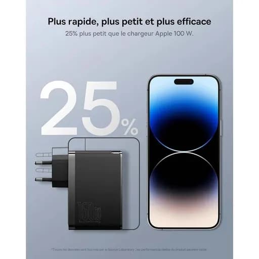 شارژر دیواری 160 وات باسئوس مدل Baseus GaN5 Pro به همراه کابل USB-C با گارانتی 24 ماهه شرکتی — تصویر ۶