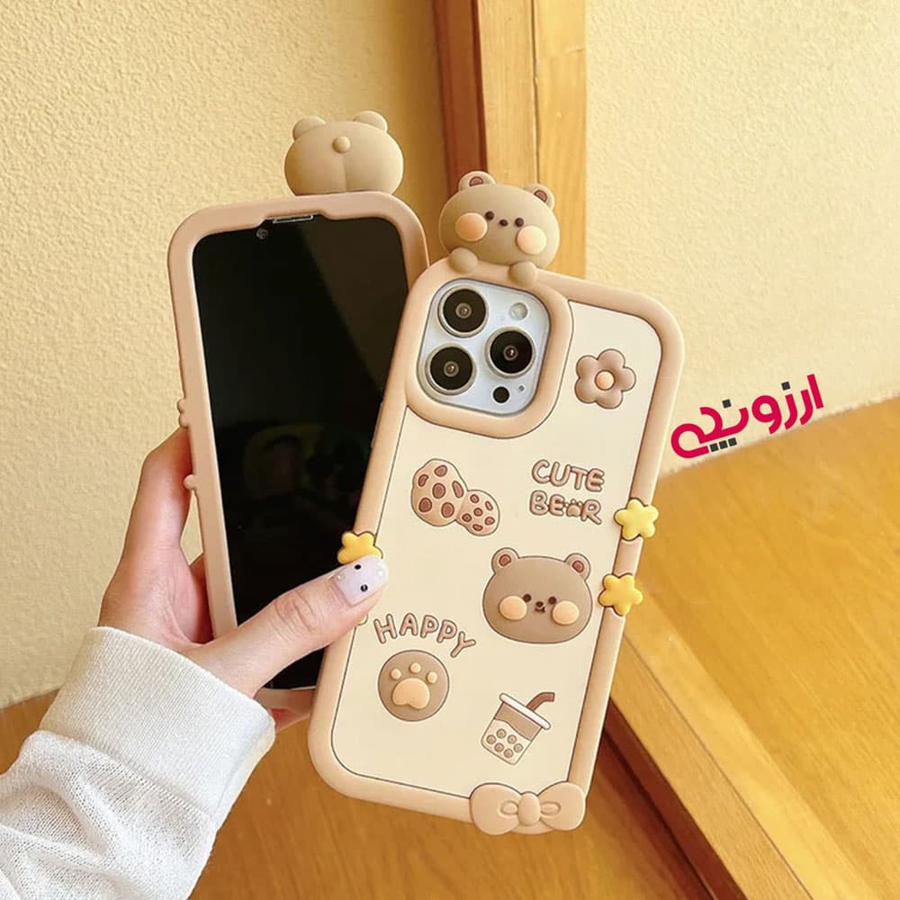 قاب آیفون 14promax عروسک برجسته cookie bear (کد113)
