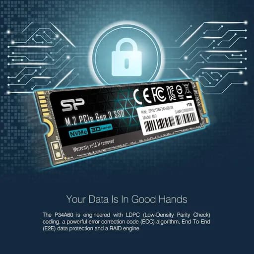 حافظه اس اس دی اینترنال 1 ترابایت سیلیکون پاور مدل Silicon Power M.2 A60 Int با گارانتی 60 ماهه شرکتی — تصویر ۳