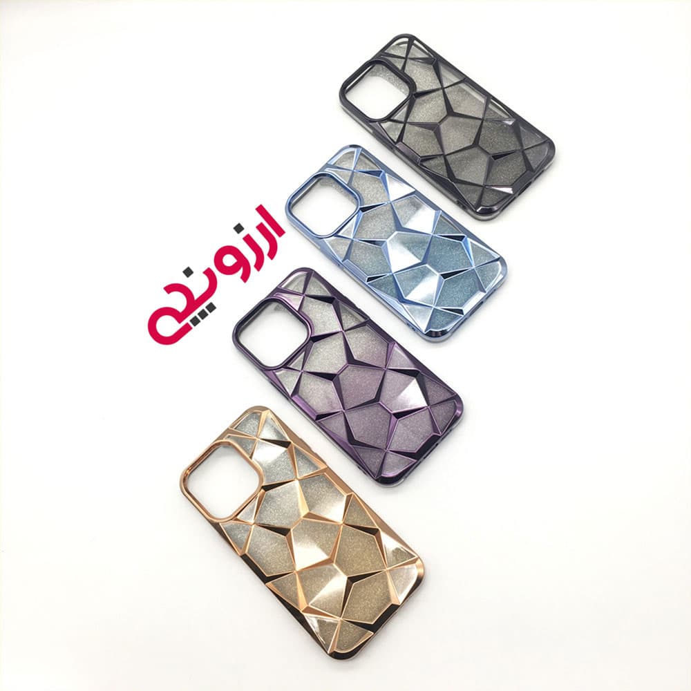 قاب آیفون 15promax شفاف شاین دار سه بعدی (کد911) — تصویر ۲