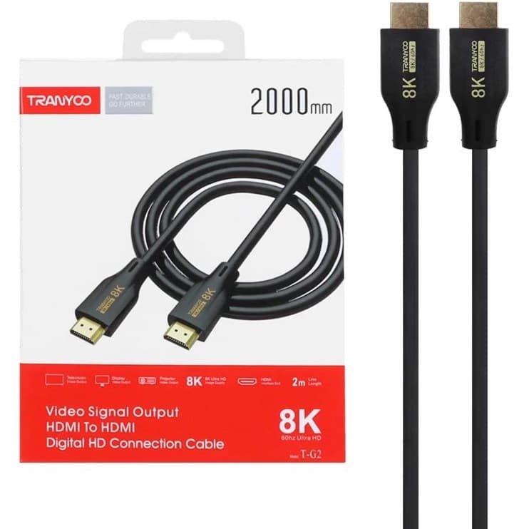 کابل HDMI ورژن 2.1 8K طول 2m مدل TRANYOO T-G2