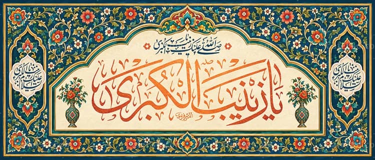 طرح لایه باز کتیبه میلاد حضرت زینب — تصویر ۲