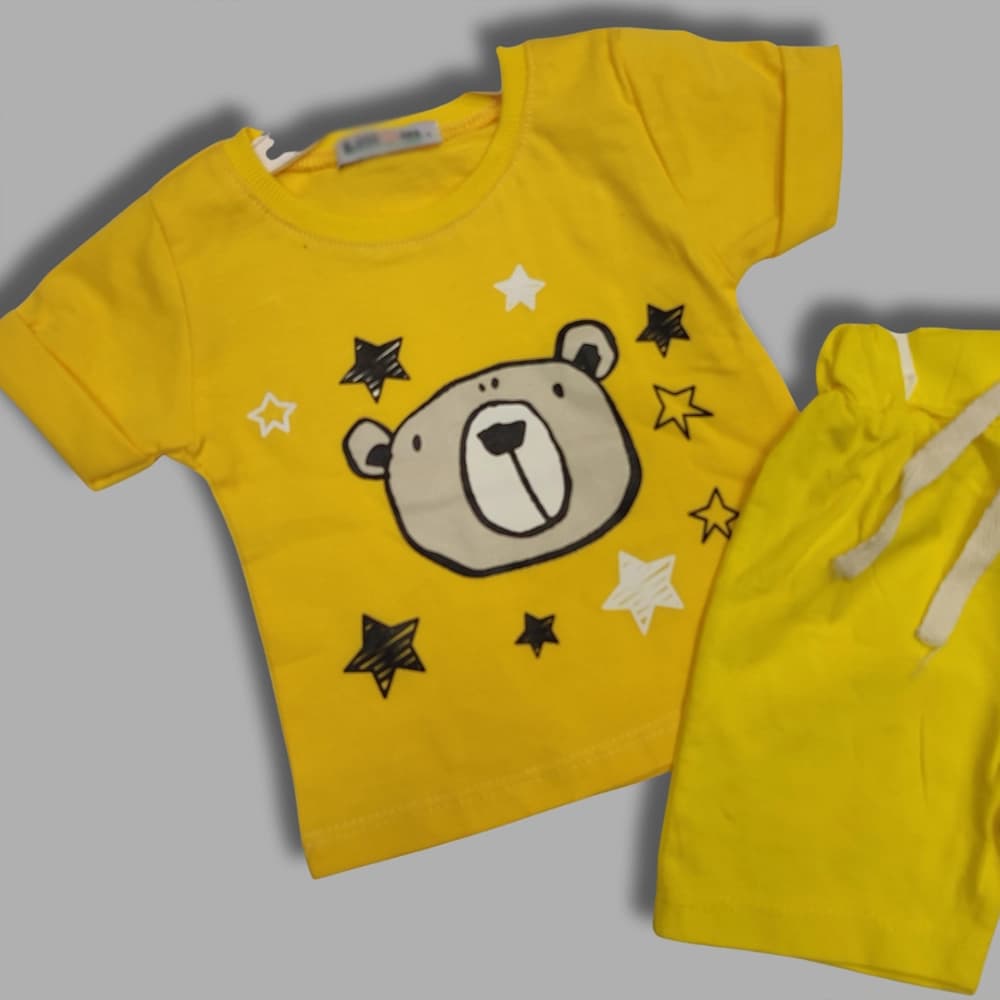 تیشرت شلوارک نقلی دخترانه و پسرانه طرح Star Bear — تصویر ۳