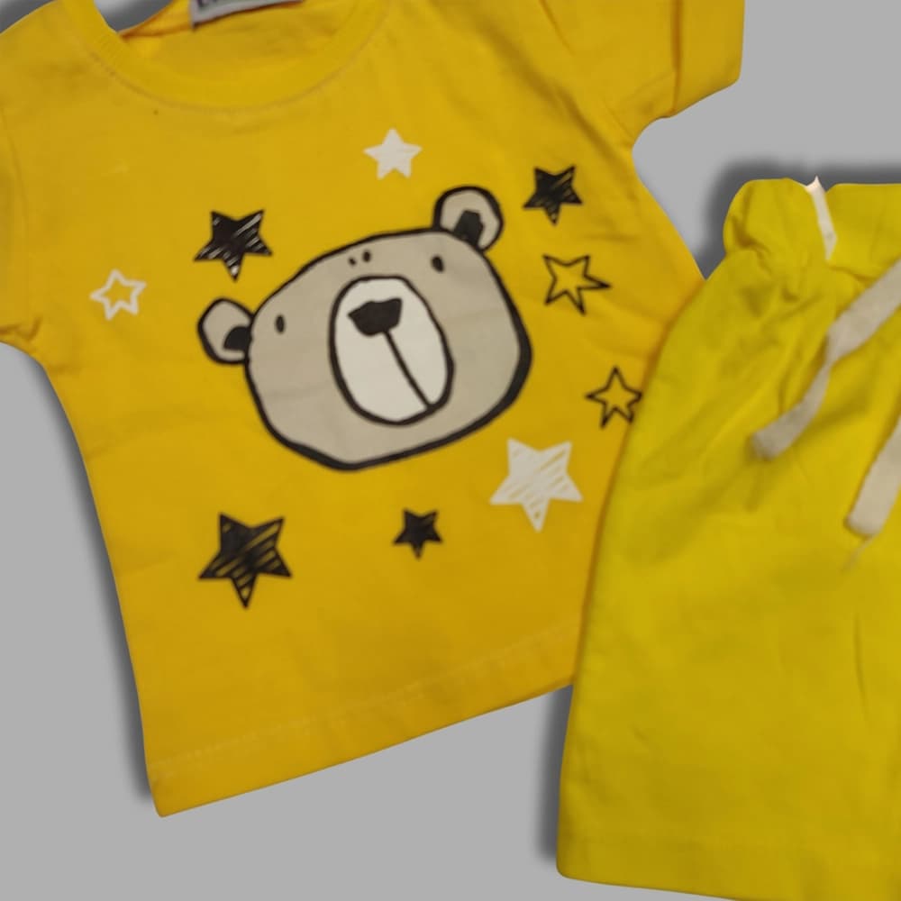 تیشرت شلوارک نقلی دخترانه و پسرانه طرح Star Bear — تصویر ۲