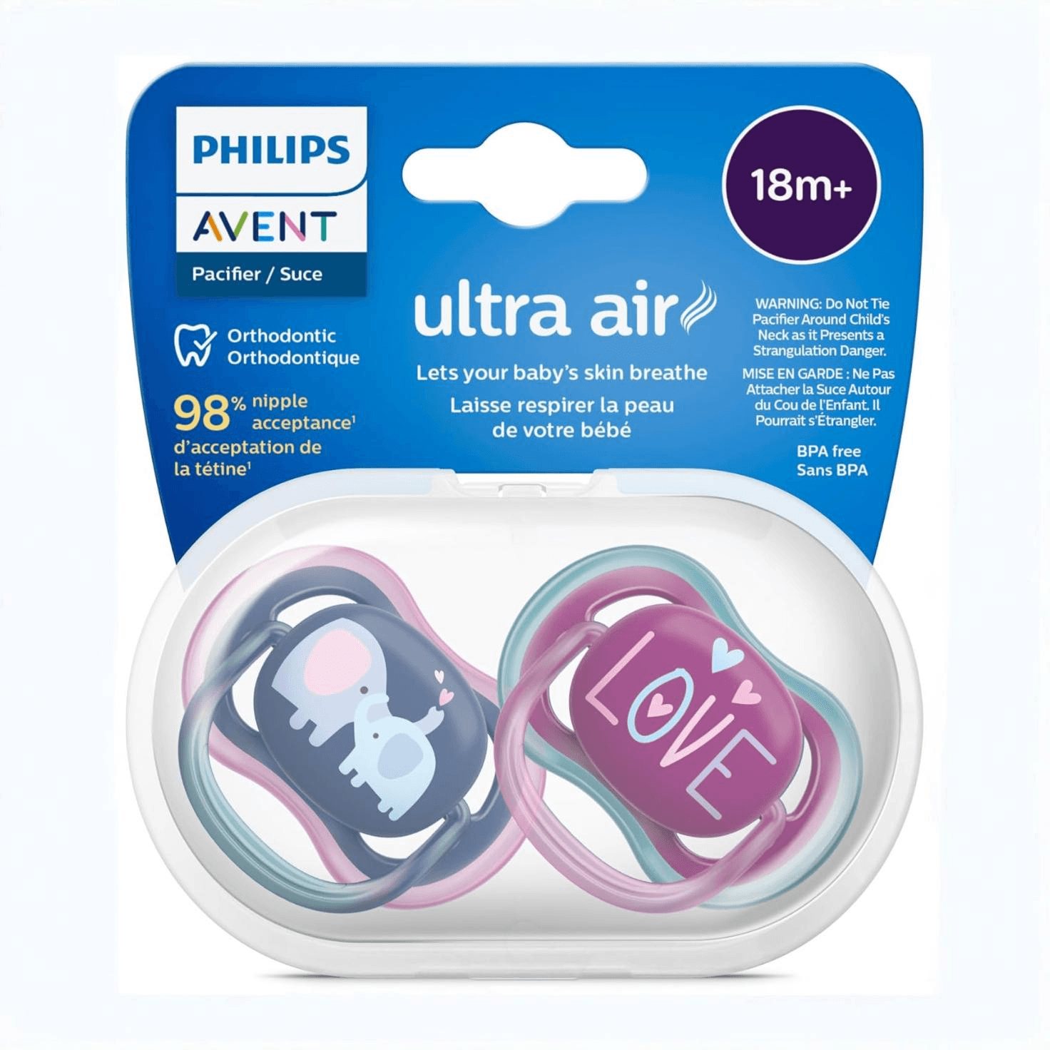 پستانک ارتودنسی بالای ۱۸ ماه دوتایی فیلیپس اونت PHILIPS AVENT سری UltraAir مدل SCF349/22